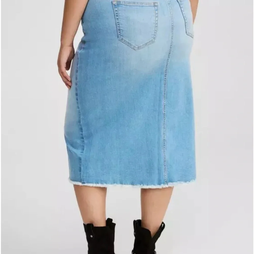 Torrid Midi Denim Front Slit Skirt